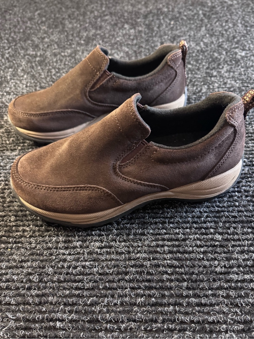 LL Bean Suede Comfort Moc Clogs Women’s 6.5 Med Brown Rugged Hiking Outdoors